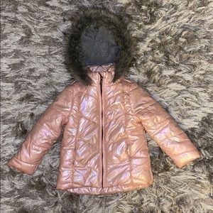 Iridescent Calvin Klein girls puffer coat
